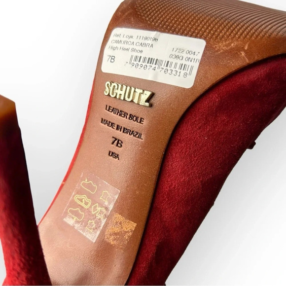Schutz Red Strappy Heels 7B - Picture 7 of 7